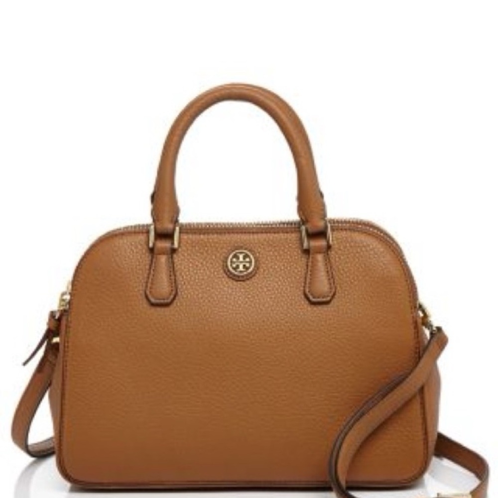 Tory Burch Robinson Double Zipper Dome Satchel Handbag